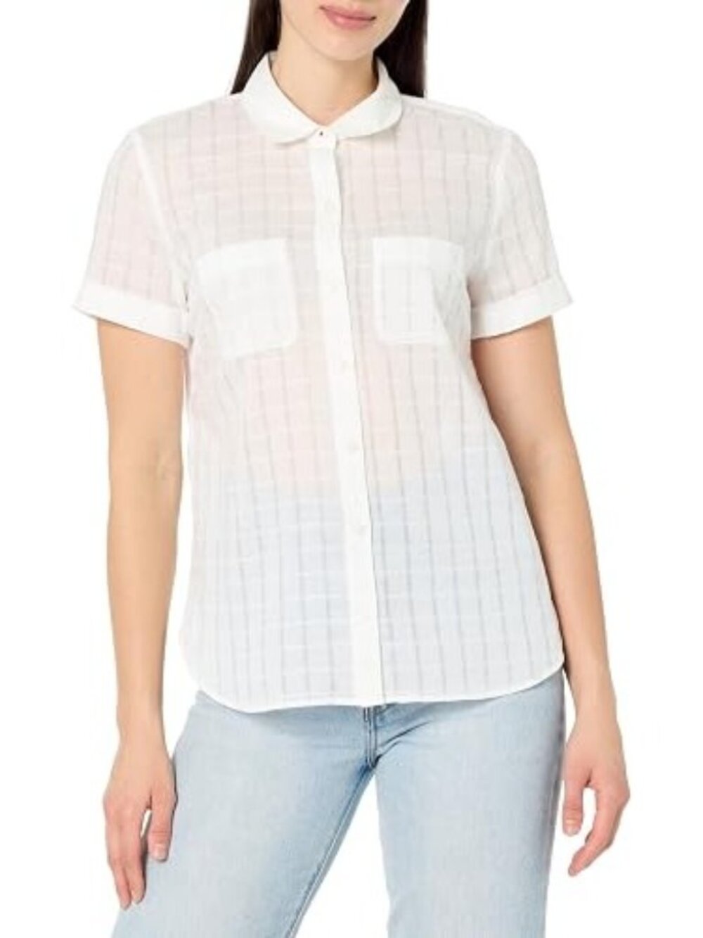 Nautica Womens Button Front Short Sleeve Camp Shirt Bright White Size S NWT